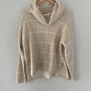 NWOT Cowl Neck Plaid Sweater
